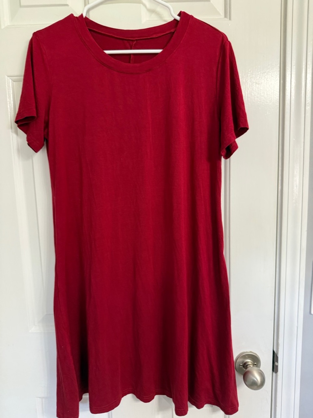 Classic Red Short-Sleeve Women's Dress Top